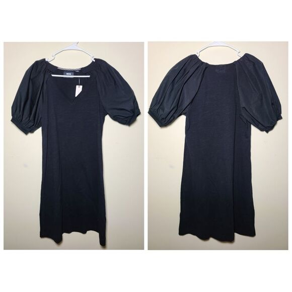 NWT|Maeve Anthropologie Annika Black Puff Sleeve Dress, XS - Picture 4 of 6
